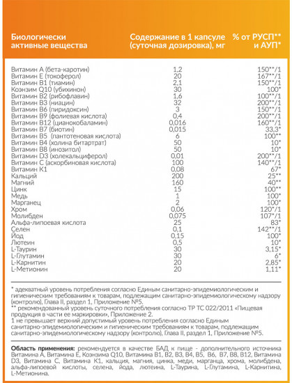 Комплекс витаминов для мужчин «Vitamins men’s»