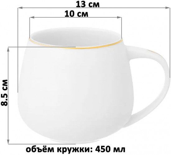 Набор кружек «Белая с золотом»
