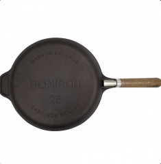 Сковорода чугунная с быстросъёмной деревянной ручкой - Фото 2