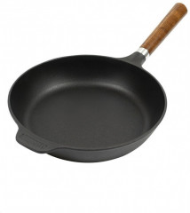 Сковорода чугунная с быстросъёмной деревянной ручкой - Фото 3