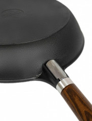 Сковорода чугунная с быстросъёмной деревянной ручкой - Фото 10