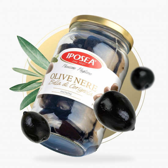 Маслины с косточкой без жидкости Olive Nere Bella di Cerignola «Белла ди Чериньола»