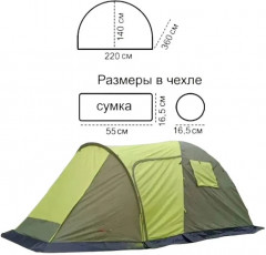 Палатка трехместная с юбкой - Фото 2