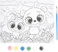 Холст для росписи «Мишка и зайка» - Фото 1