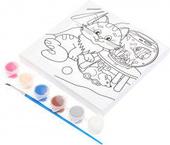 Роспись по холсту «Рыжий котик» - Фото 1