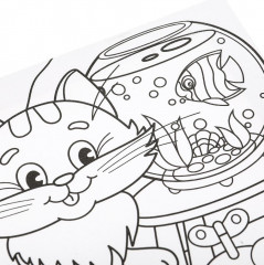 Роспись по холсту «Рыжий котик» - Фото 3