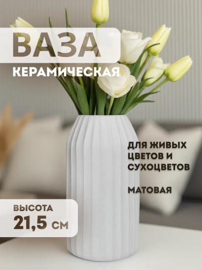Ваза для цветов и сухоцветов матовая «Big»