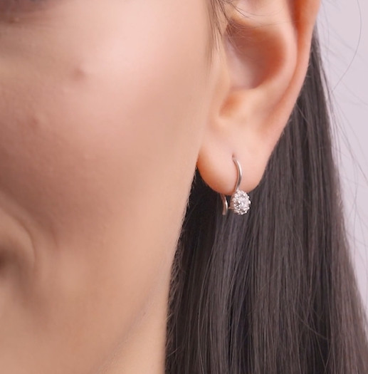 Серьги из серебра с фианитами