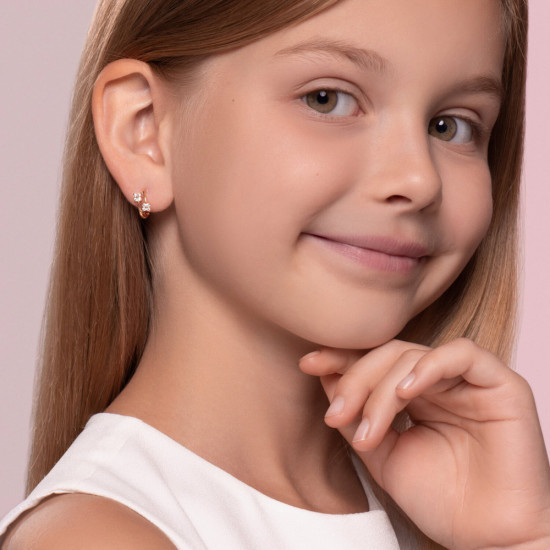 Серьги из золочёного серебра с фианитами