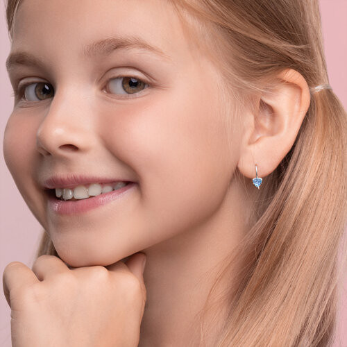 Серьги из серебра с фианитами