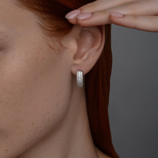Серьги из серебра с фианитами
