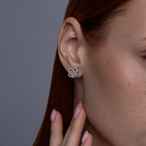 Серьги из серебра с фианитами