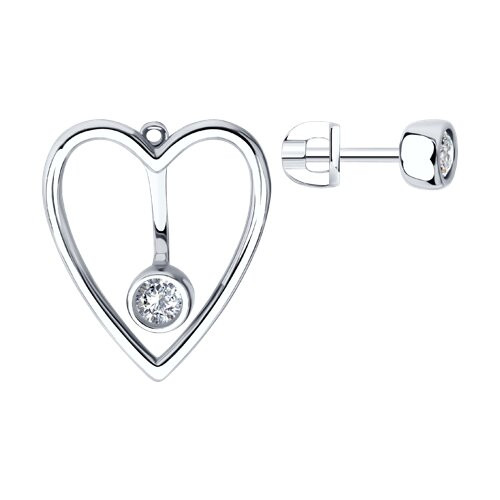 Серьги из серебра с фианитами