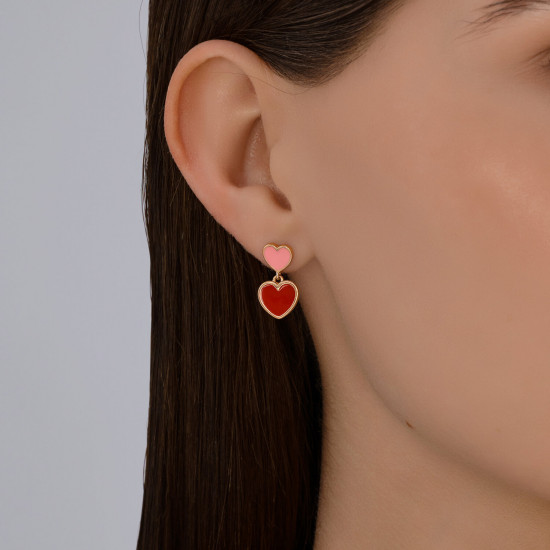Серьги из золочёного серебра с эмалью