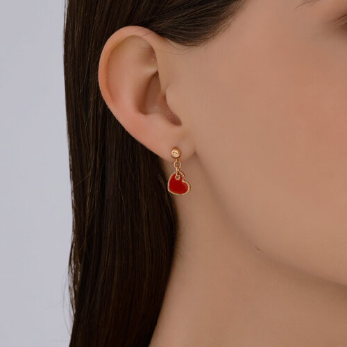 Серьги из золочёного серебра с эмалью