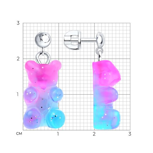 Серьги из серебра со смолой