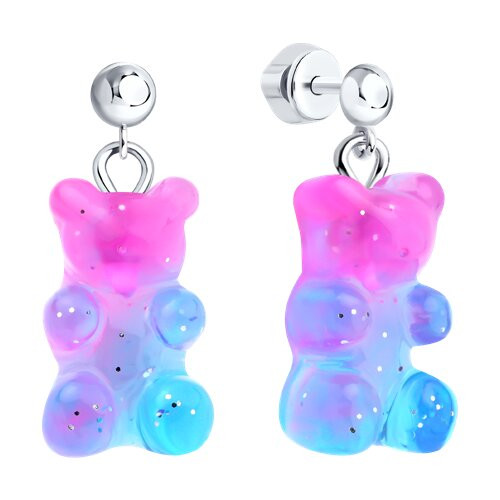 Серьги из серебра со смолой