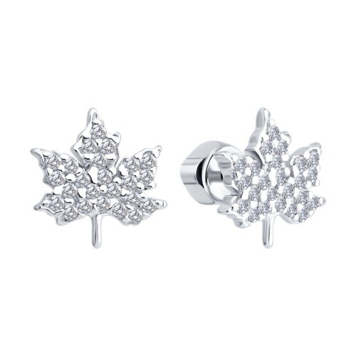 Серьги из серебра с фианитами