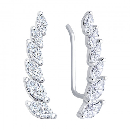 Серьги из серебра с фианитами