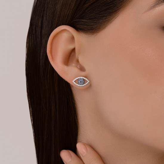 Серьги из серебра с фианитами