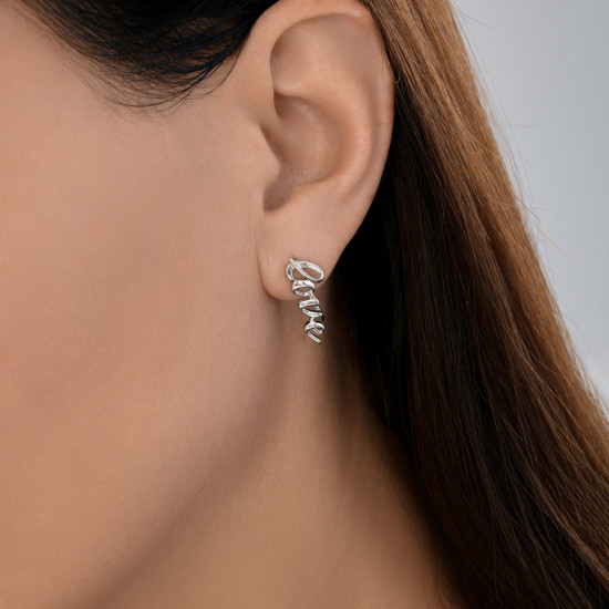 Серьги из серебра с фианитами