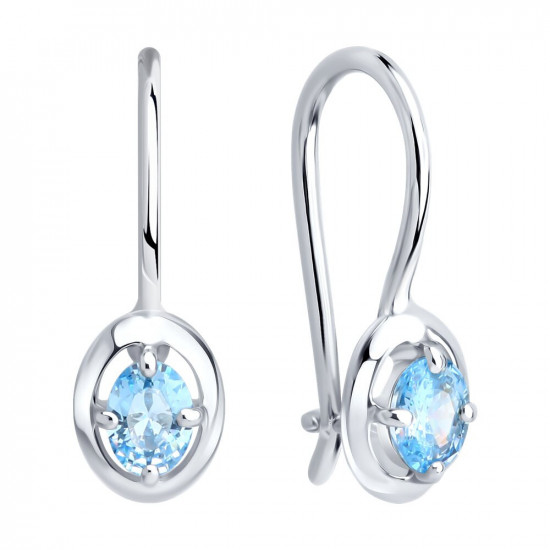 Серьги из серебра с фианитами