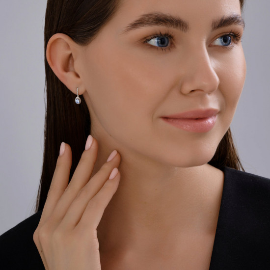 Серьги из серебра с фианитами