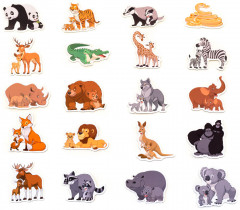 Набор магнитов «Дикие животные и их детеныши» (20 магнитов) - Фото 1