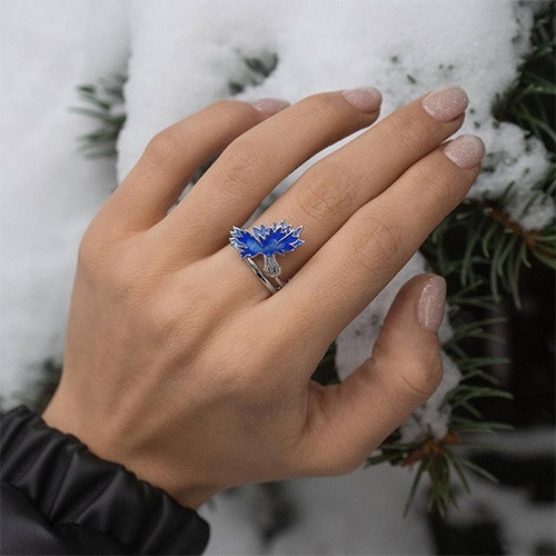 Кольцо из серебра с эмалью