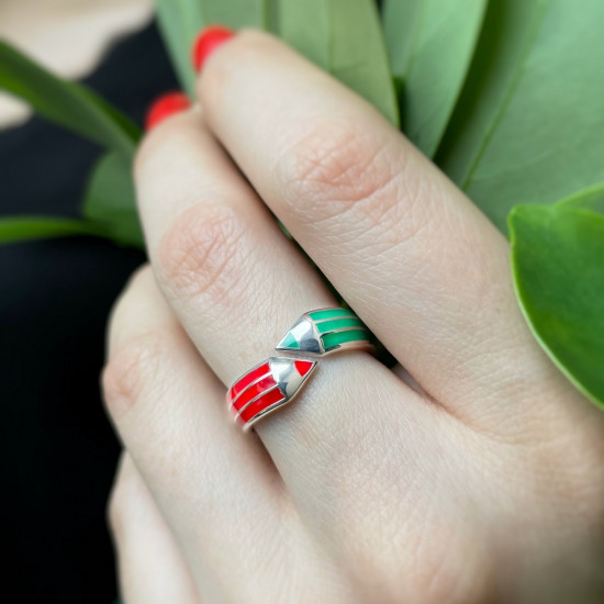 Кольцо из серебра с эмалью