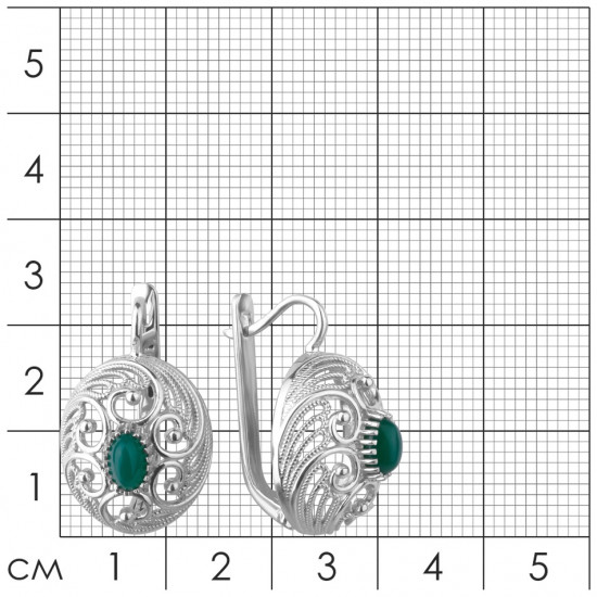 Серьги из серебра с хризопразом