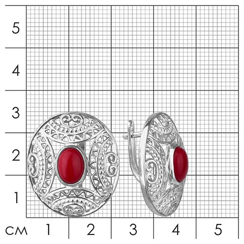 Серьги из серебра с кораллом
