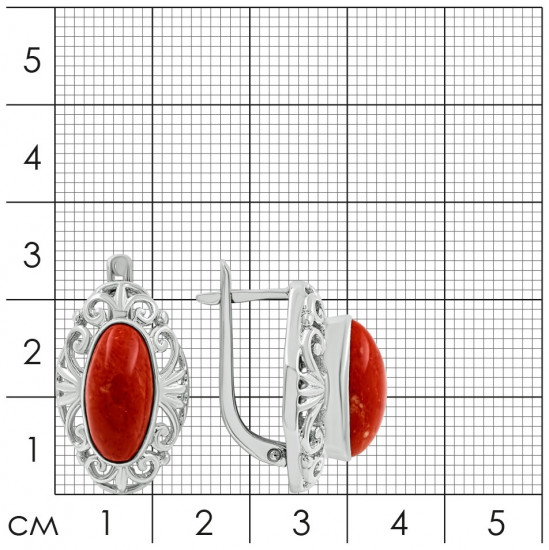 Серьги из серебра с кораллом