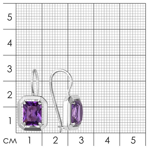 Серьги из серебра с аметистом