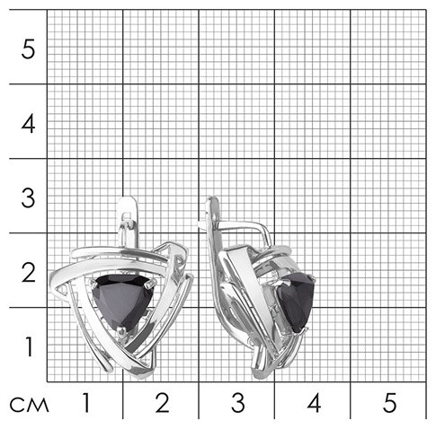 Серьги из серебра с фианитом