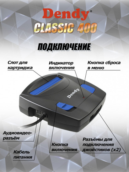 Приставка игровая с пистолетом Dendy Classic 400