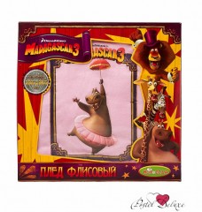 Плед флисовый с аппликацией Мадагаскар 3 "Глория" (размер 130х160), цвет розовый - Фото 1