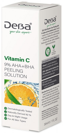 Пилинг для лица « Vitamin C 9% AHA+BHA Peeling Solution»