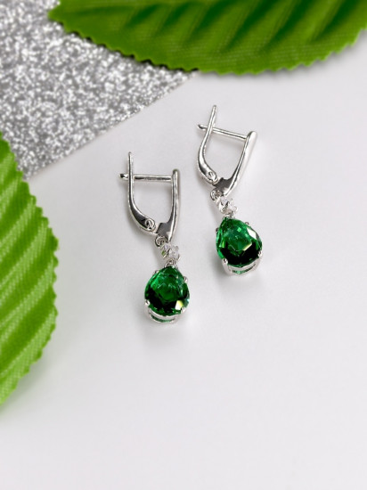 Серьги из серебра с фианитами