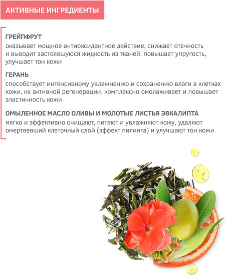 Мыло-бельди с лифтинг-эффектом «Герань и грейпфрут»
