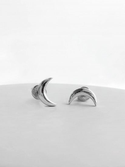 Серьги-пусеты из серебра «Луны»