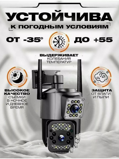 Камера видеонаблюдения уличная c двумя объективами