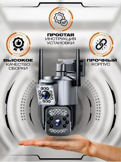 Камера видеонаблюдения уличная c двумя объективами