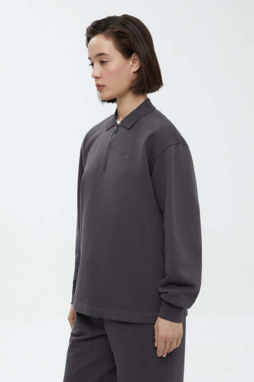 Толстовка женская из хлопка с отложным воротником