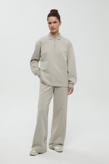 Толстовка женская из хлопка с отложным воротником