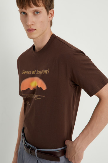 Футболка мужская из хлопка с принтом