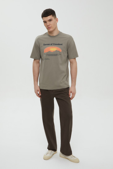 Футболка мужская из хлопка с принтом