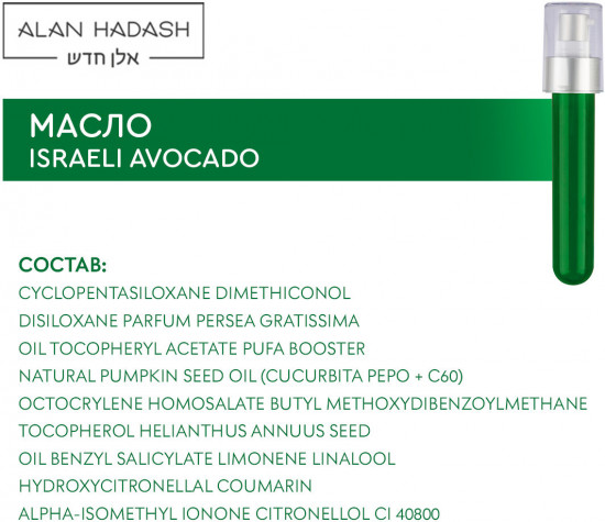 Масло для тусклых, сухих и ломких волос увлажняющее «Israel Avocado»