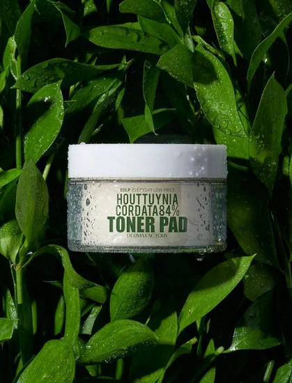 Пэды для лица с экстрактом цветка хауттюйнии «Houttuynia cordata 84% toner pad»