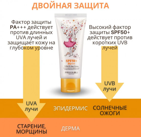 Крем для лица солнцезащитный «V-Face Sun Cream SPF 50+PA+++»